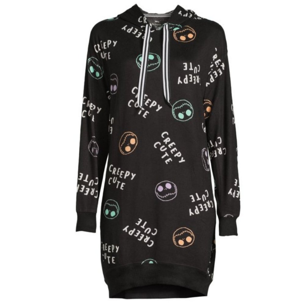 Nightmare Before Christmas Women's Hooded Sleepshirt and Socks Set, Size L
